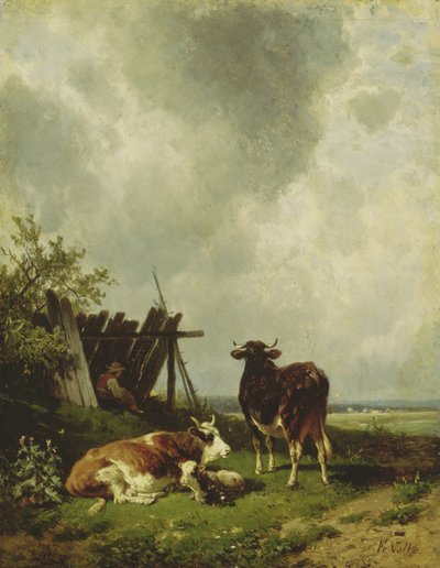 Las vacas, siglo XIX de Friedrich Johann Voltz