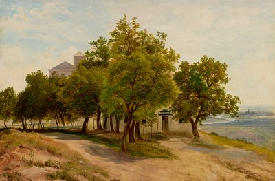 Grupo de árboles en el Kahlenberg con vistas a Viena de Friedrich Loos