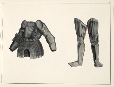 Armadura, lámina de Una historia del desarrollo y costumbres de la caballería, por Dr. Franz Kottenkamp, publicado por Carl Hoffmann, 1842 de Friedrich Martin von Reibisch