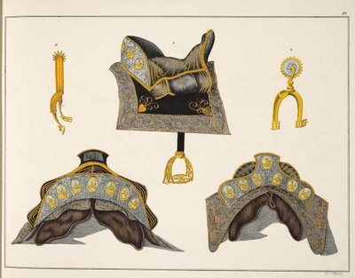 Sillas de montar y espuelas, lámina de 