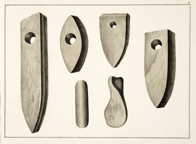 Armas de piedra, lámina de Una historia del desarrollo y costumbres de la caballería, por Dr. Franz Kottenkamp, publicado por Carl Hoffmann, 1842 de Friedrich Martin von Reibisch