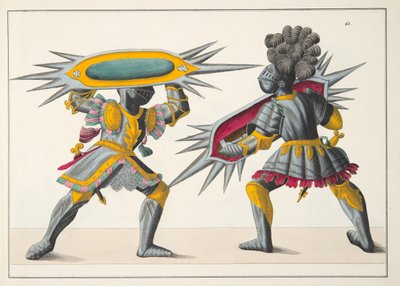 Dos caballeros luchando, lámina de 