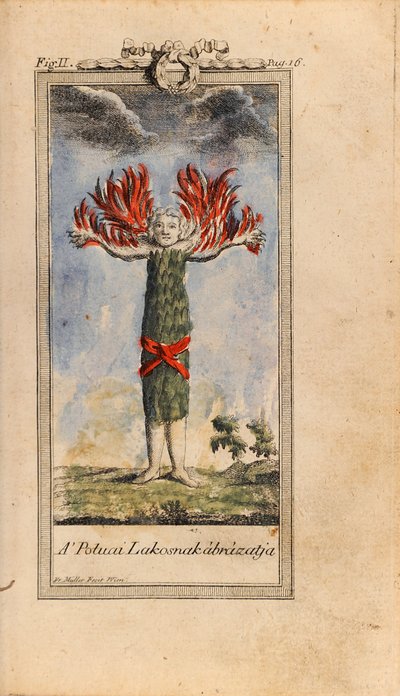Ilustración en Ludvig Holberg- El viaje de Niels Klim al mundo subterráneo de Friedrich Müller