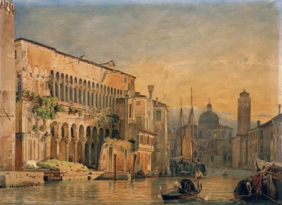 Canal Grande con el Palazzo Fondaco dei Turchi de Friedrich Nerly