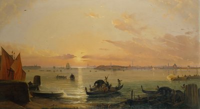 Venecia vista desde el Lido (óleo) de Friedrich Nerly