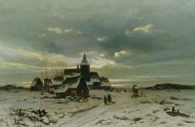 Un pueblo en la nieve de Friedrich Nicolai Joseph Heydendahl