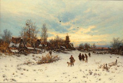 Puesta de sol en invierno de Friedrich Nicolai Joseph Heydendahl