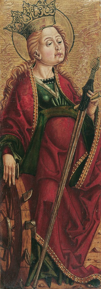 ¿Santa Catalina (adentro) y San Esteban? (fuera de) de Friedrich Pacher (Umkreis)