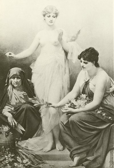 Las Parcas (grabado) de Friedrich Paul Thumann
