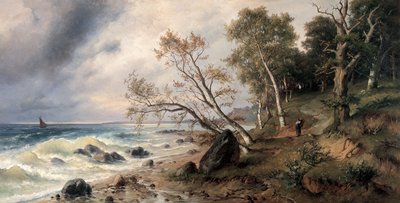 Costa báltica en la isla de Vilm de Friedrich Preller the Younger