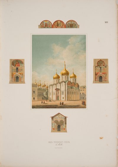 La Catedral de la Dormición en el Kremlin de Moscú, 1850 de Friedrich Richter