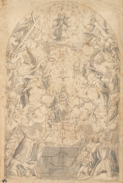 Virgen con el Niño y ángeles portadores de símbolos de la Pasión de Friedrich Sustris