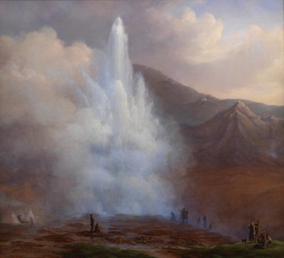 La erupción del Gran Géiser en Islandia en 1834 de Friedrich Theodore Kloss