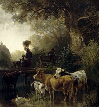 lavandera en el arroyo de Friedrich Voltz