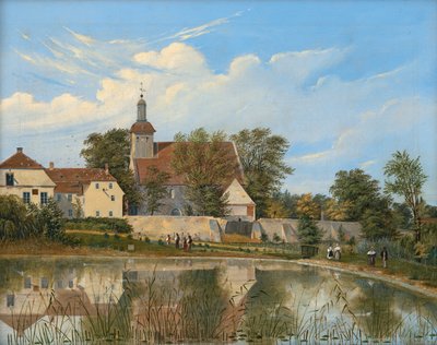 Alemán: Vista de la iglesia del pueblo de Tempelhof de Friedrich Wilhelm Klose