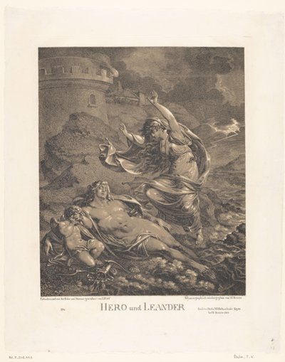 Héroe en Leander Hero und Leander (título sobre objeto) de Friedrich Wilhelm Reuter