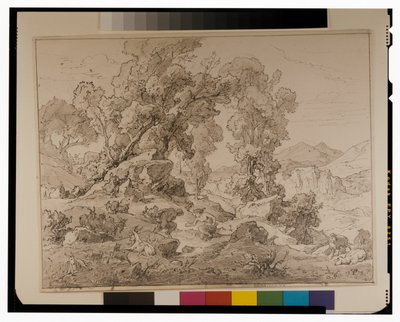 Fauno y ninfa en un paisaje arcádico de Friedrich the Elder Preller