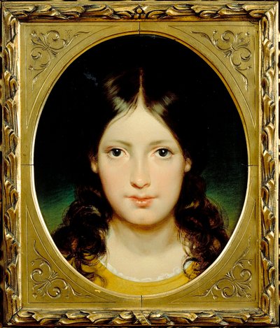 ""Girl"" (Niña) Pintura de Friedrich Ritter von Amerling (1803-1887) hacia 1838 - Óleo sobre lienzo Dim 39,5x32,5 cm Galería Moravska, Brno de Friedrich von Amerling