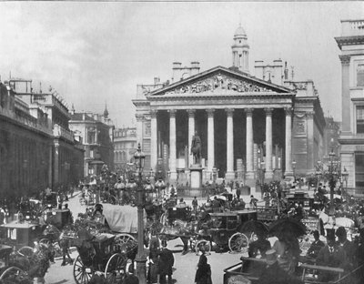 Una Esquina Ocupada - El Intercambio Real y el Banco de Inglaterra, 1909 de Frith and Co
