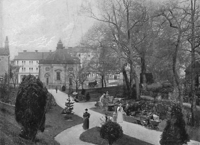 Harrogate: Los Jardines del Pantano Pozo de Azufre, c1896 de Frith and Co