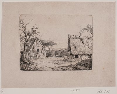 Paisaje con dos casas de campesinos de Frits Grove