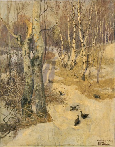 Bosques Cubiertos de Nieve, siglo XIX de Fritz Thaulow