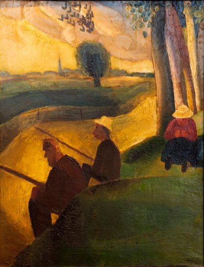Pescadores en el río Leie de Frits van den Berghe