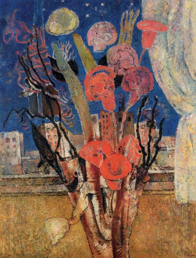 Flores sobre la ciudad de Frits van den Berghe