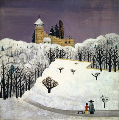 El castillo de Birseck en la nieve de Fritz Baumann