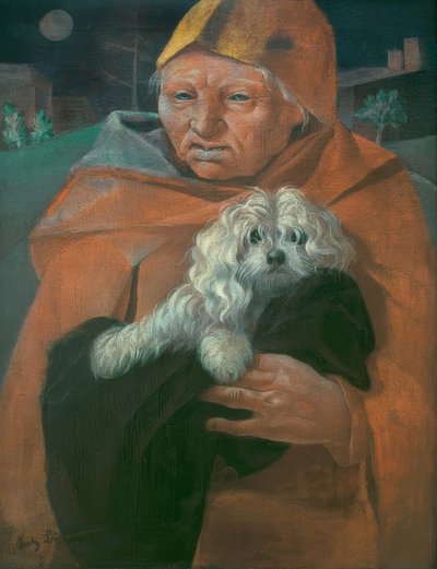 El anciano con su perro de Fritz Burmann