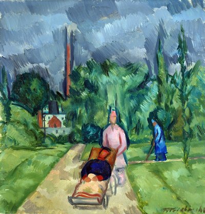 En los jardines del hospital militar III, 1915 de Fritz Friedrichs