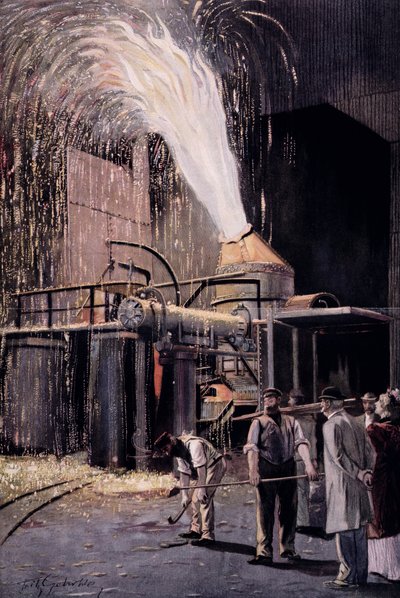 El proceso Bessemer para la producción en masa de acero, desarrollado por Sir Henry Bessemer (1813-98) de Fritz Gehrke