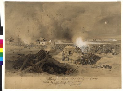 Asedio de Komorn por las tropas del k. k. en abril de 1849 (acuarela sobre papel) de Fritz L