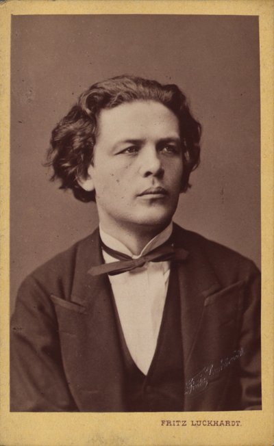 Retrato del compositor Anton Rubinstein 1829-1894, c. 1870 de Fritz Luckhardt