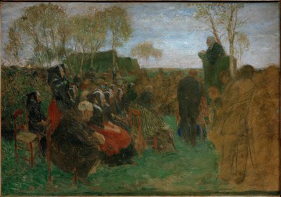 Servicio religioso al aire libre (estudio) de Fritz Mackensen