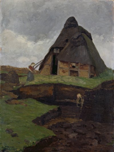 Cabaña de Mire con niño de Fritz Overbeck