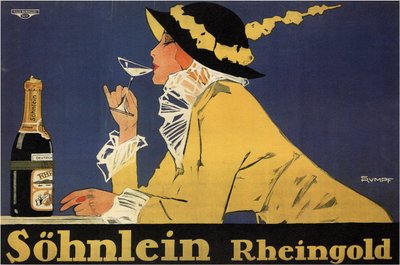 publicidad del vino espumoso Sohnlein Rheingold de Fritz Rumpf