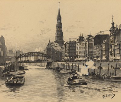 Dovenfleet mit Katharinenkirche de Fritz Stoltenberg