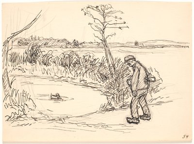 El campesino junto al lago congelado de Fritz Syberg