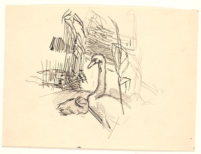 Un cisne con cría de Fritz Syberg