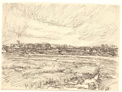 Paisaje con aldea de Fritz Syberg