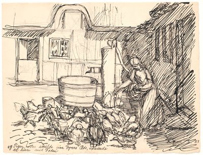 Y la niña, que debía alimentar a los animales... de Fritz Syberg