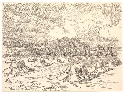 Alrededor del campo y el prado había grandes bosques de Fritz Syberg