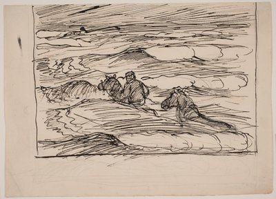 Søren Kanne cabalgando a través de las olas de Fritz Syberg