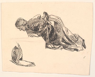 Boceto para la figura de la madre en: Ahí tienes tus ojos, dijo la Muerte... de Fritz Syberg