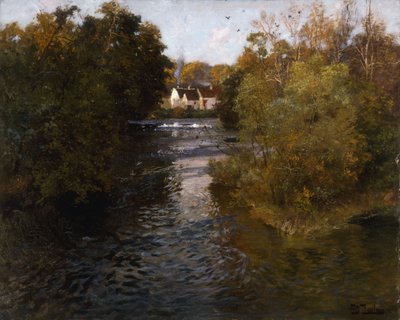Un paisaje fluvial francés de Frits Thaulow