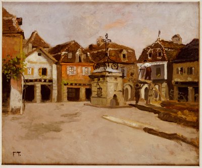 Una plaza del pueblo de Frits Thaulow
