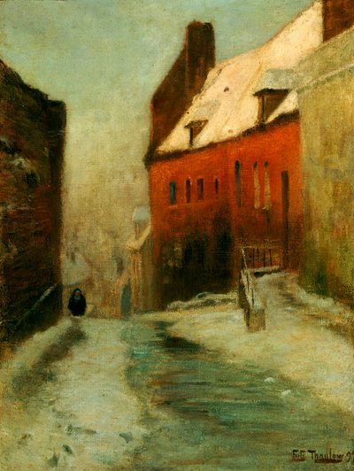 Escena de calle en invierno, Montreuil, 1894 de Frits Thaulow
