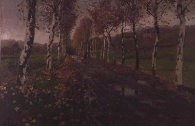 La avenida de los abedules plateados de Fritz Thaulow