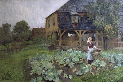 La casa señorial en Grunerlokka (óleo sobre lienzo) de Fritz Thaulow